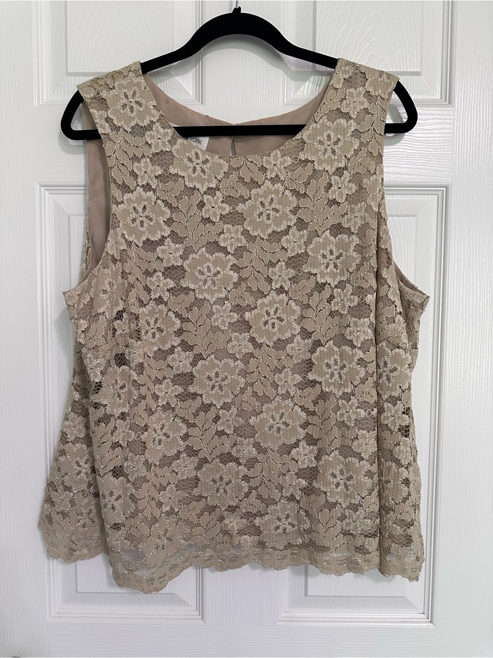 Jones New York Taupe Floral Lace Sleeveless Camisole